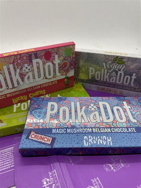 In addition, if you are tired of having to deal with the gitty and bitter taste that comes with consuming psilocybin mushrooms, polka dot chocolate bars is your new deal. . Polka dot mushroom bar packaging